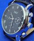 Jaragar Sport Mens Watch Black Dial Roman Numerals New Designer Style Wristwatch
