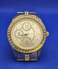 Spirit Ladies Crystal-Set Bezel Quartz Watch — Silver Tone with Glitter Dial