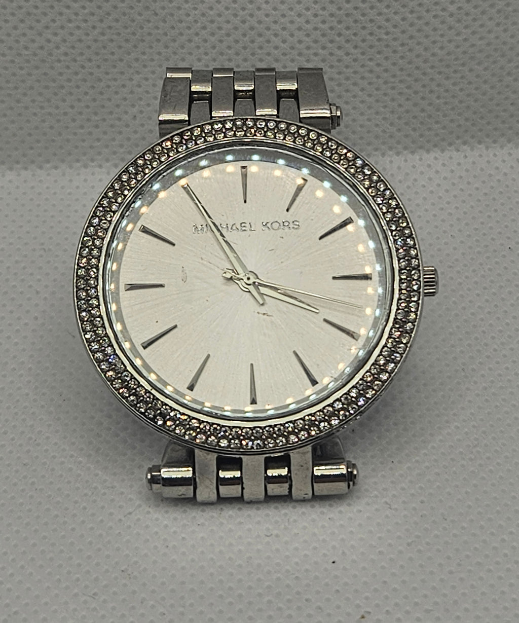 The Michael Kors Darci Silver-Tone Crystal Watch (MK-3190)