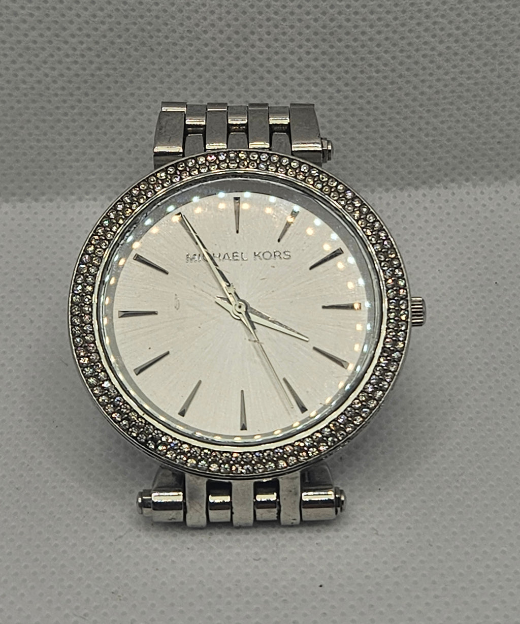 The Michael Kors Darci Silver-Tone Crystal Watch (MK-3190)