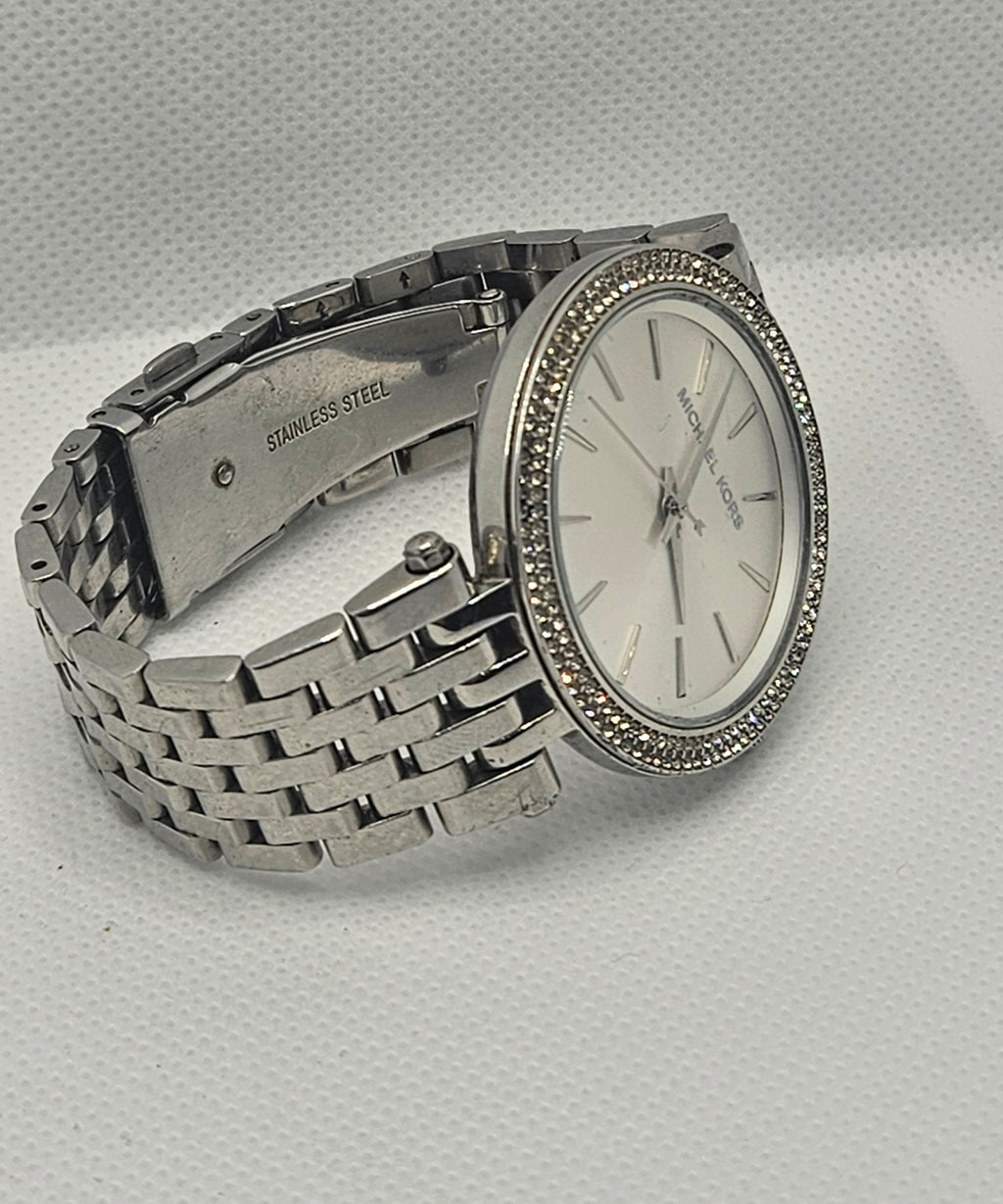 The Michael Kors Darci Silver-Tone Crystal Watch (MK-3190)