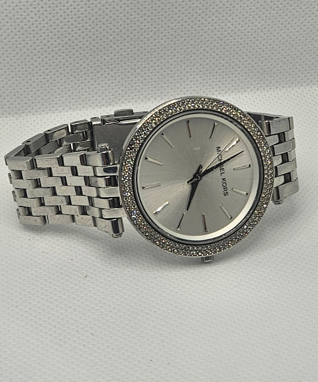 The Michael Kors Darci Silver-Tone Crystal Watch (MK-3190)