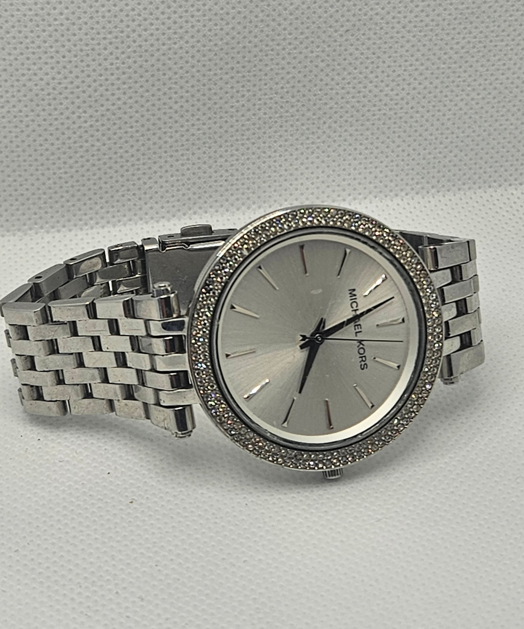 The Michael Kors Darci Silver-Tone Crystal Watch (MK-3190)