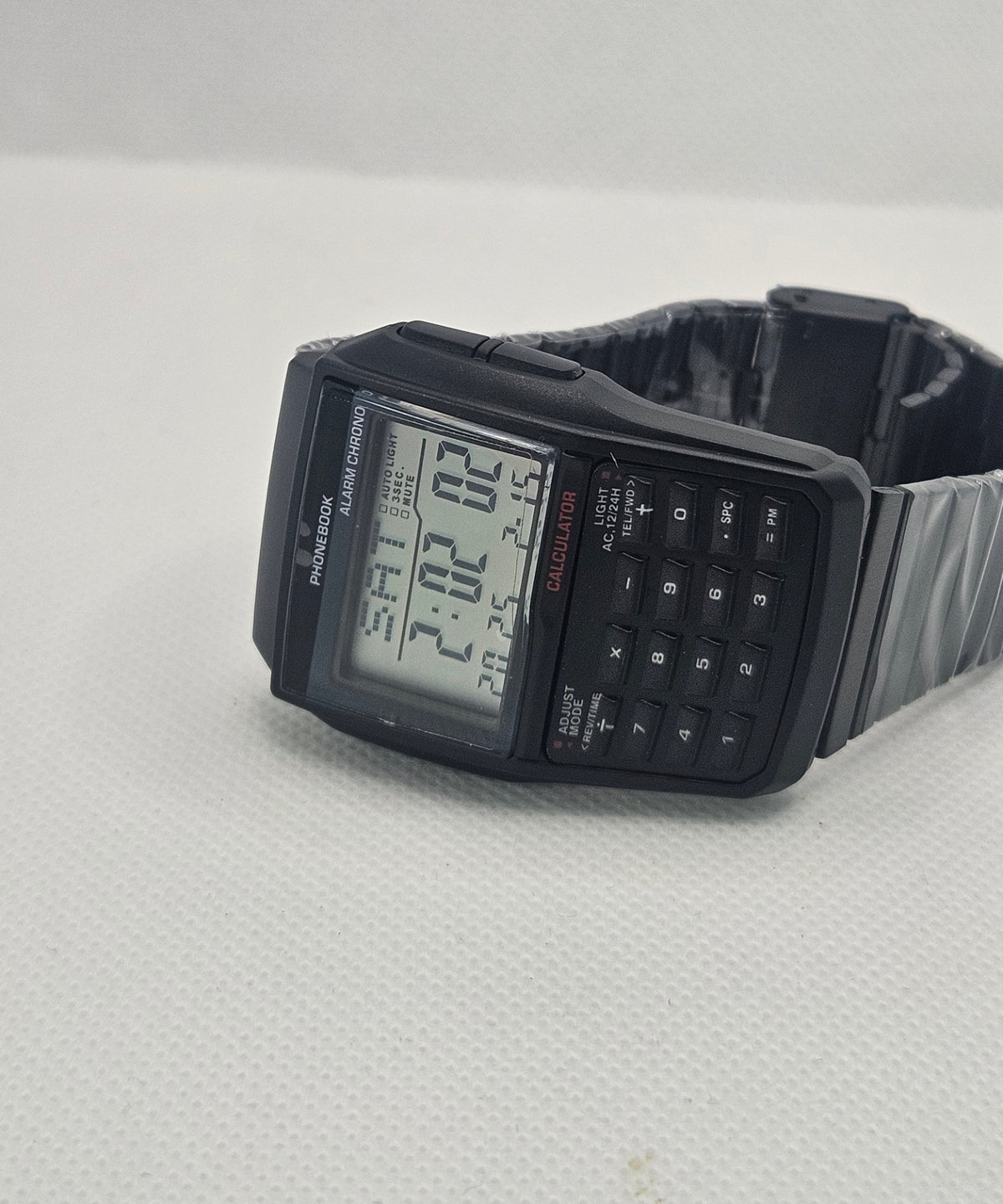 Retro Black Digital Calculator Watch | Vintage Phonebook Wristwatch