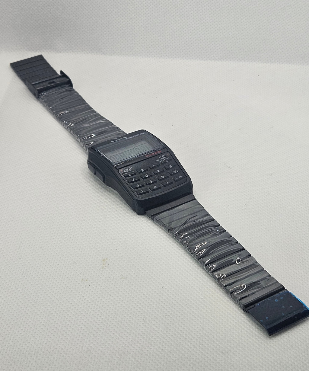 Retro Black Digital Calculator Watch | Vintage Phonebook Wristwatch