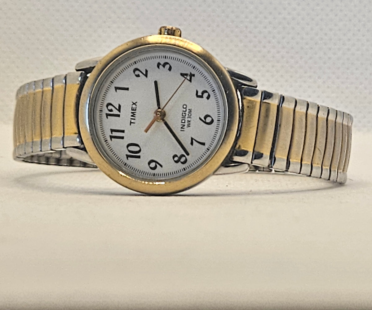 Vintage 2004 Timex Indiglo Two-Tone Expansion Watch