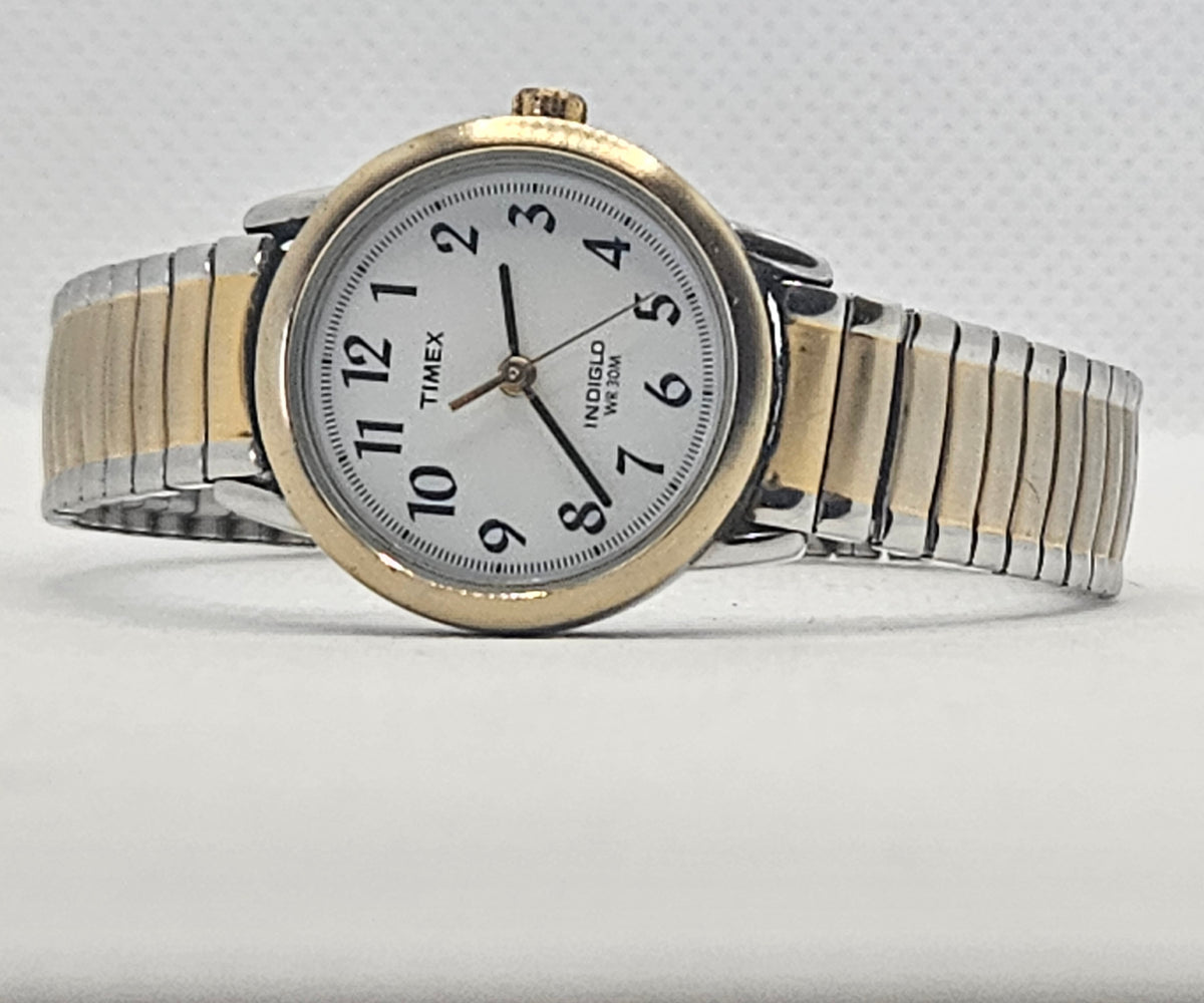 Vintage 2004 Timex Indiglo Two-Tone Expansion Watch