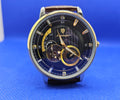 Poedagar Men's Luxury Automatic Mechanical Watch | Skeleton Dial & Brown Leather Strap (Model 1416)
