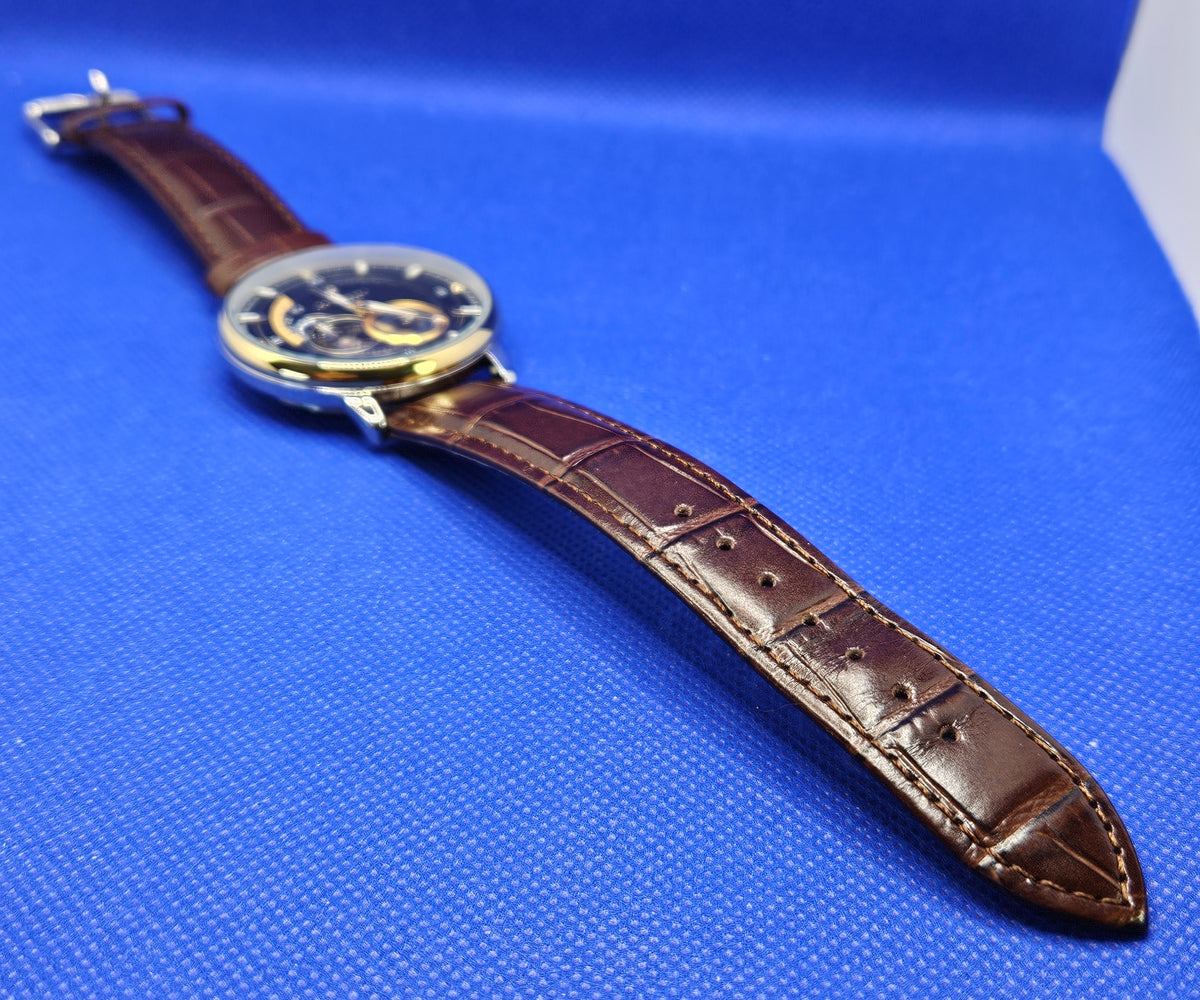 Poedagar Men's Luxury Automatic Mechanical Watch | Skeleton Dial & Brown Leather Strap (Model 1416)