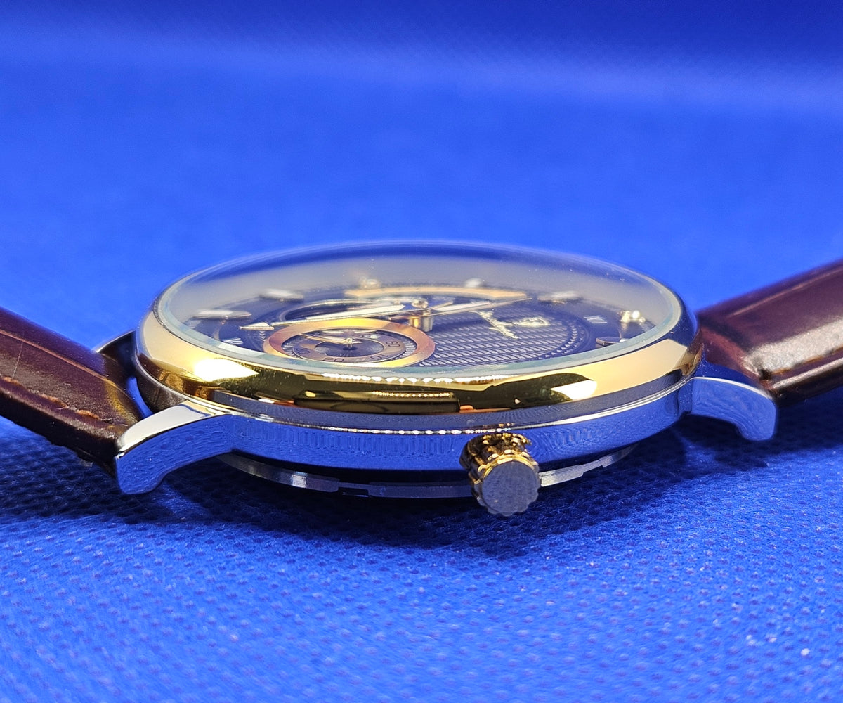 Poedagar Men's Luxury Automatic Mechanical Watch | Skeleton Dial & Brown Leather Strap (Model 1416)
