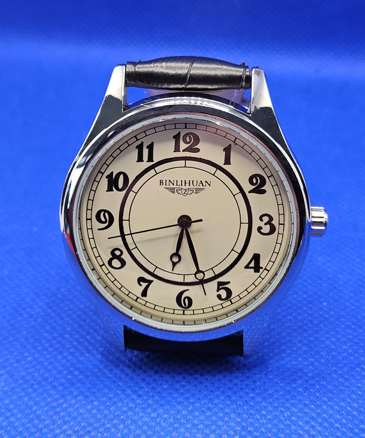 Vintage Art Deco Mens Watch | Classic Cream Dial & Leather Strap