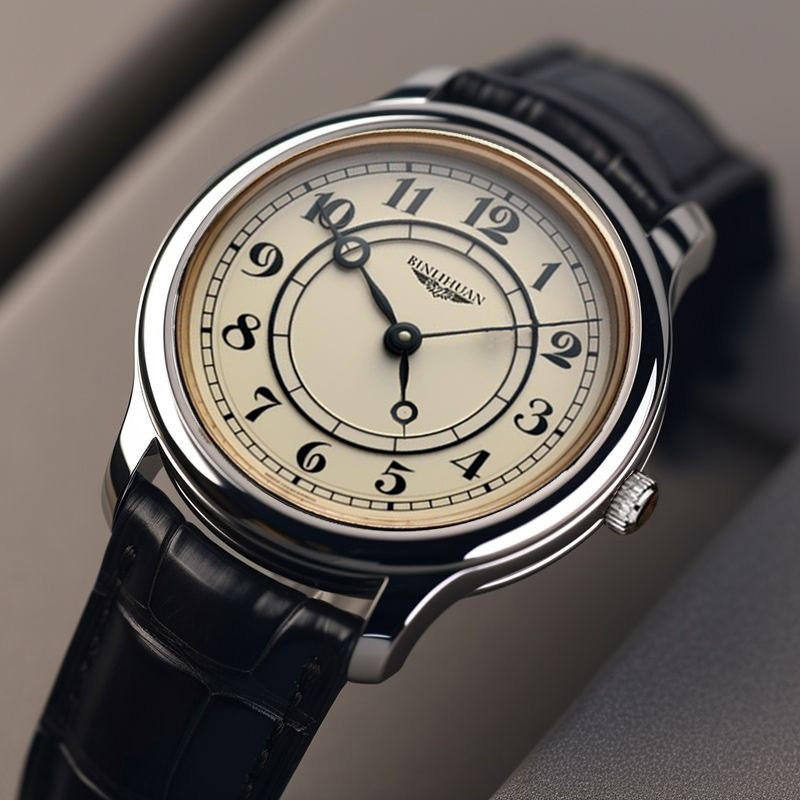 Vintage Art Deco Mens Watch | Classic Cream Dial & Leather Strap