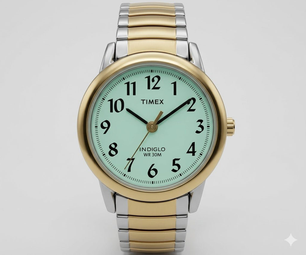 Vintage 2004 Timex Indiglo Two-Tone Expansion Watch