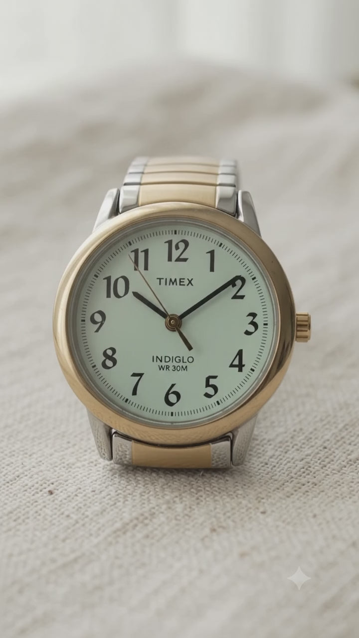 Vintage 2004 Timex Indiglo Two-Tone Expansion Watch